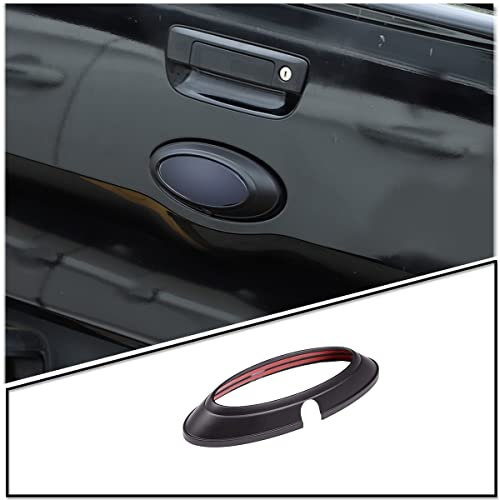 DIYUCAR ABS Kunststoff Matt Schwarz Auto Rear Badge Ring Logo Rahmen Cover Trim Für Ford Ranger 2015-2021 Autozubehör