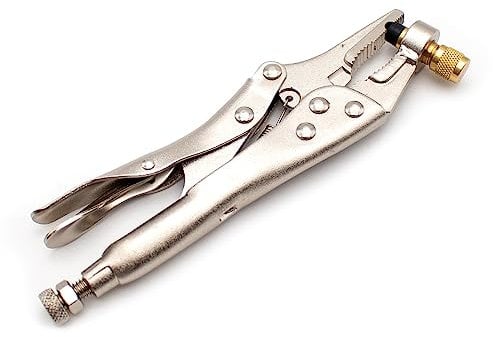 LeTkingok CH-308 Refrigerant Recovery Pliers, Steel Locking Pliers Hand Air Conditioning Copper Pipe Repair Clamp Tool 1/4 SAE Interface