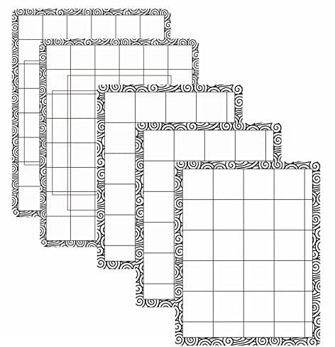 5 Stücke mit niedriger Stickmatte, klebrig, nicht rutsch, flexibel, mit Gittermuster, 2 Standard- und 3 Mini-Matten, Mehrzweck, für Stempelplattformen, Briefmarken, Scrapbooking, Kunsthandwerk