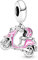 BEEUVIP Pink Scooter Dangle Charm per bracciali, ciondoli in argento 925, perline per collane, per la festa della mamma, compleanno, regalo di Natale
