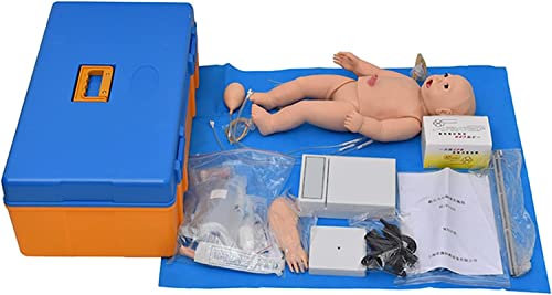 Lehrmodell, Säuglings-CPR-Männchen-Kit mit Frequenzmonitor Baby-Patientenpflege-Männchen Medizinische Schaufensterpuppe Medizinisches Training Lehr-Männchenmodell und Zubehör