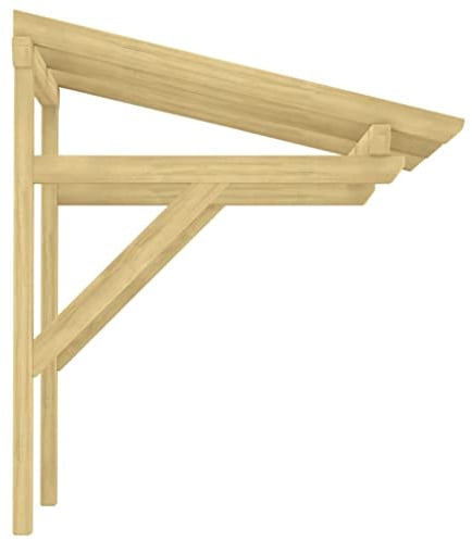 Marquesina para Puerta Delantera, 100 X 100 X 100 Cm Marquesina para Puerta de Madera de Pino para el Hogar