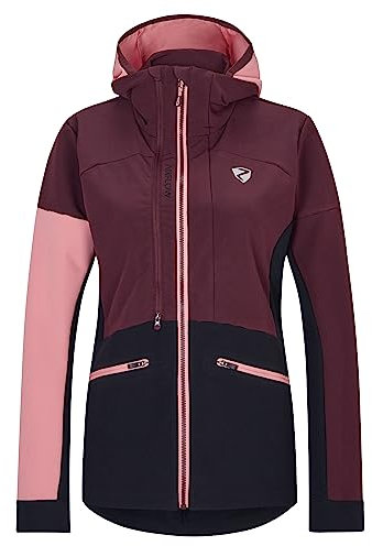 Ziener Damen NASINAH Hybrid-/Aktiv-Jacke | atmungsaktiv, winddicht, Ventilation, velvet red.black, 38