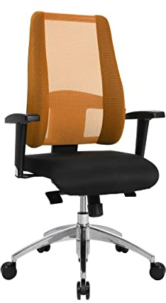 TOPSTAR Lady Sitness Deluxe ergonomischer Bürostuhl, Schreibtischstuhl mit bewegter Sitzfläche, poliert orange
