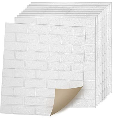 Herrselsam 3D Wandpaneele 10 Stück 77x70cm selbstklebende tapete 7 mm 3D Tapete Wasserdicht Wandaufkleber für Schlafzimmer.