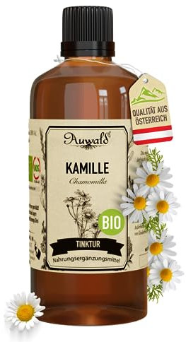NEU! Auwald BIO Kamille Tropfen – Hochwertiger Auszug, Extrakt, Essenz & Tinktur – 100% BIO Landwirtschaft, Frei von künstlichen Zusätzen und Farbstoffen, Hergestellt in Österreich – 100ml