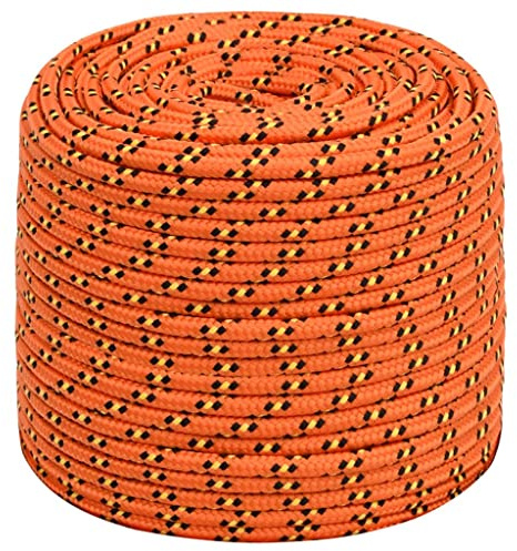 vidaXL Boat Rope Orange 10 mm 250 m Polypropylene