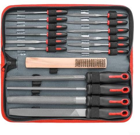 Set di 16 lime in metallo a mano, con lima piatta e rotonda, triangolare, strumento artigianale per artigianato, lavori in metallo e legno