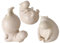 3 x Dekofigur Hippo Yoga Kunstharz Höhe 12 cm, beige
