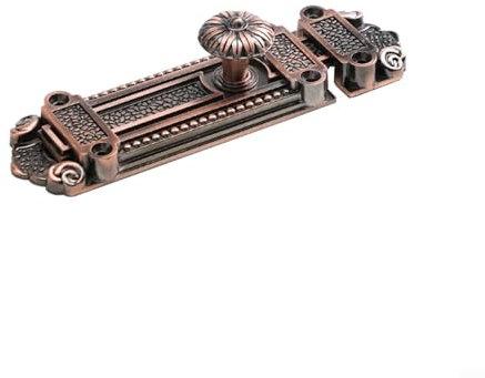 Serratura di sicurezza in bronzo antico, chiavistello per porta, stile vintage (rosso antico)