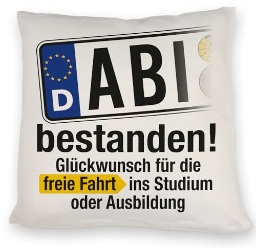 ABI bestanden Kissen mit Spruch freie Fahrt Abitur geschafft - Studium Ausbildung warten lässig freie Fahrt voraus