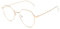 Lairesen Mode Metall Myopie Brille Herren und Damen Retro Kurzsichtigkeit Fernbrille (Gold, -2.5)
