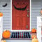 Ajuanbazha Halloween Deko Fußmatte 3D, Lustige Horror Fußmatte, Lustige Horror Fußmatte, Clown Halloween Dekoration, Wiederverwendbare Horror Fußmatte für Innen und Außenbereich