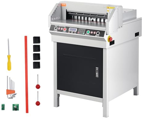 VEVOR Coupe-Papier Électrique Max. 450 mm, Arrondisseur d'Angles Électrique, Épaisseur de Coupe 40 mm, avec Panneau LCD Intelligent, Positionnement de la Lumière Infrarouge, pour Étiquettes, Bureau