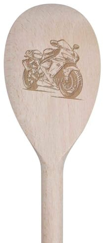 Azeeda 30cm 'Modernes Motorrad' Hölzerner Kochlöffel (SO00022612)