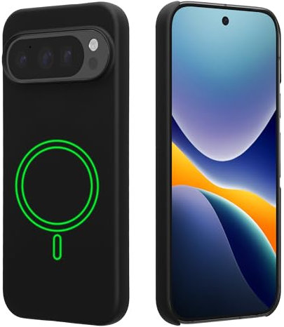 kwmobile Cover per Google Pixel 9 / Pixel 9 PRO Custodia - Back Case Magnetica per Smartphone - Compatibile con MagSafe - Protezione in Silicone TPU - Nero