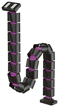 Spacetronik Kabelführung Schreibtisch Schwarz - Modularer Kabelkette Schreibtisch aus Stahl - PC Kabelmanagement Schreibtisch - Länge 1285 mm - Höhenverstellbar & Einfache Montage mit Magnet