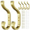 6-Stück Gold Garderobenhaken, Kleiderhaken zur Wandmontage, Wandhaken zum Aufhängen, robuste Haken, Kleiderhaken, Metallhaken zum Aufhängen von Kleidung, Handtüchern, Hüten, Schlüsseln, Mänteln