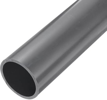QUARKZMAN Tubo Rigido in PVC da 2 Pollici Tubo Rotondo Hardware 53,6mm ID 63mm OD Lunghezza 9 Grigio Chiaro Ad Alta Resistenza per Artigianato, Guaina per Cavi