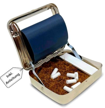 EKNA Zigaretten Rollbox - Tabak Drehmaschine - Rollbox Zigaretten drehen - Cigarette Roller - Zigaretten Dreher & Roller 70mm zur Aufbewahrung von Tabak, Filter & Paper (1x Rollbox)
