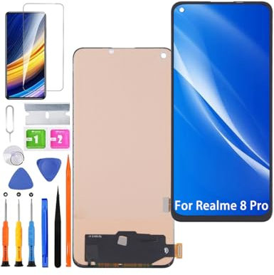 HLYGZX Pantalla de repuesto para pantalla LCD Realme 8 Pro TFT, RMX3081 pantalla táctil digitalizador kit de piezas de reparación (sin huellas dactilares)