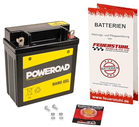 Batterie passend für Simson S 51, 1980-1989, wartungsfrei, einbaufertig | Gel, startklar, auslaufsicher, von Poweroad, inkl. 7,50€ Batteriepfand