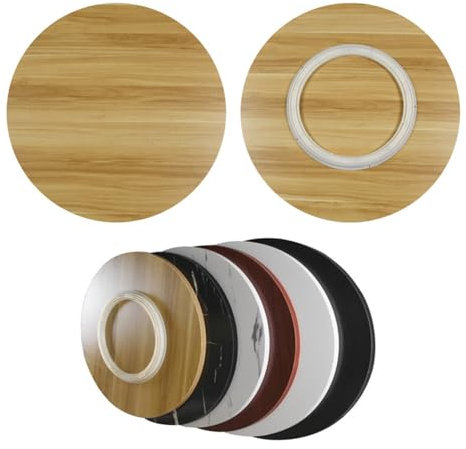 SMELEDFCFK Drehteller 80cm 100cm 120cm Holz 360° Drehbar Servierteller Für Tische, Lazy Susan Drehteller Aus Holz Für Esstisch, Großer Drehplatte Einfach Alle Lebensmittel Zu Teilen(Light Walnut,80cm/