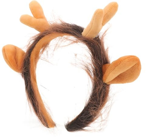 FRCOLOR Halloween-Kopfschmuck Stirnband Dunkle Hörner Urlaub Stirnbänder Party-Stirnbänder Neujahrskleid-Accessoires Horn an Tier sammeln Cosplay -Accessoire Plüsch Hellbraun