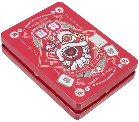 Milisten Mahjong Spielkarten Satz für Reisen Tragbare Mahjong Karten aus Leichtem Papier 144 Breite Spielkarten für Partys und Zuhause Chinesisches Brettspiel Unterwegs