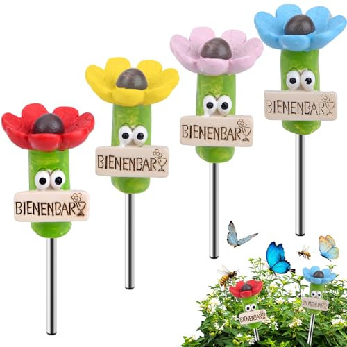 4 Stück Insektentränke, Bienentränke für Den Garten, Insektentränke Balkon, Vogel Insektentränke Bienentränke Keramik, Bee Watering Station, Bee Cups Für Bienen Trinken