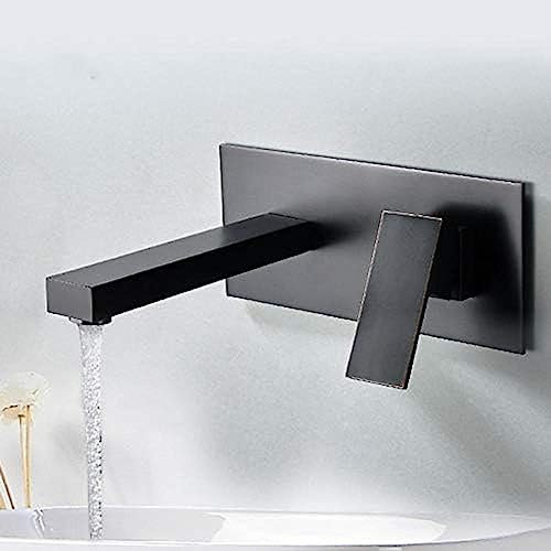 Bronze Schwarzer Wasserfall -Basin Wasserhahn Wandhalterung Eingebettete Kiste Versteckte Becken Klopfen 360 Rotation Spout Badezimmer Waschhahn Wasserhahn