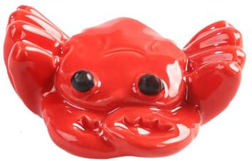 Chopsticks Holder,Spoon Rest Chopsticks Holder, 4 Pcs Crab Shape Chopstick Rests Ceramic Chopsticks Holder for Spoon Fork Chopsticks Home Dining Table Decor Crafts Ornaments(Red)