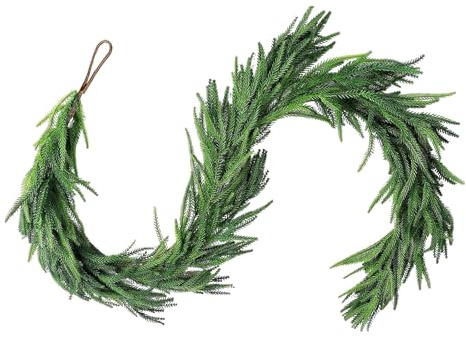 Weihnachtsgirlande 1,8M, Künstlicher Weihnachtsgirlande, Künstliche Pine Girlande, Tannengirlande, Tannen Girlande Weihnachten, für Treppen, Tisch, Wand, Innen- und Außen-Weihnachtsdeko (Grün)