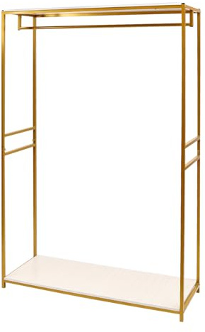 DunleyMin Freistehend Kleiderständer Stabil Klamotten Ständer Gold Garderobenständer Stabil Gold Kleiderbügel für Brautkleider, Abendkleider, Mäntel