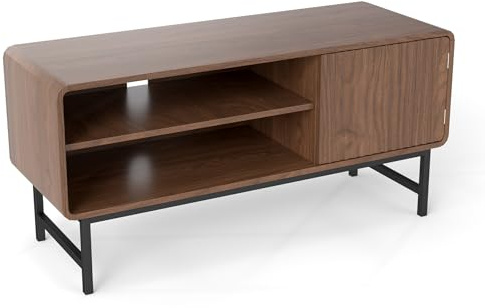 Modern TV cabinet, suitable for 55 inch TVs, media consoles, entertainment centers, living rooms and bedrooms, walnut