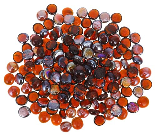 EXCEART Cuentas de Vidrio Ignífugas 16-19 MM Color Marrón 1 Kg para Chimeneas y Fogatas Decorativas Piedras para Peceras y Paisajismo Acuático Adornos Resistentes para Jardín y