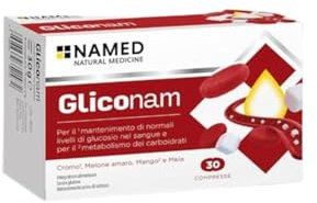 NAMED Gliconam Integratore Alimentare per il Controllo della Glicemia | Supporta il Metabolismo dei Carboidrati | Con Cromo Picolinato, Melone Amaro e Polifenoli | Benessere Metabolico | 30 Compresse