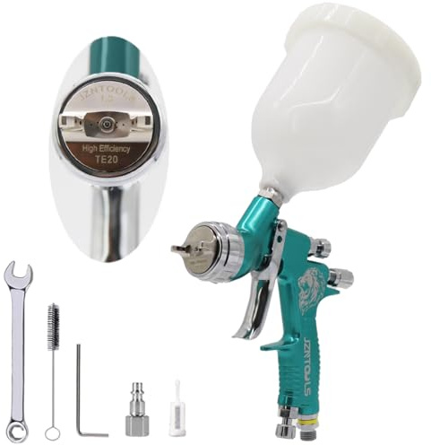 1.3mm HVLP Gravity Feed Spray Gun, 600CC Car Paint Air Spray Gun for Automotive Painting, Water Based & Solvent Based Paint Sprayer(Blue)