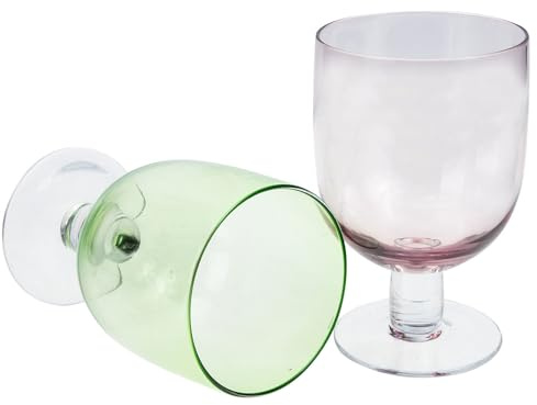 FESTFENDS Set 2 Bicchieri da Vino in Vetro Infrangibile Riutilizzabili ed Economici per Feste e Compleanni Design Raffinato e Casuale