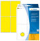 HERMA 2491 Vielzweck-Etiketten, 128 Stück, 52 x 82 mm, 4 pro Bogen, selbstklebend, Haushaltsetiketten zum Beschriften, matt, blanko Papier Klebeetiketten Aufkleber, gelb