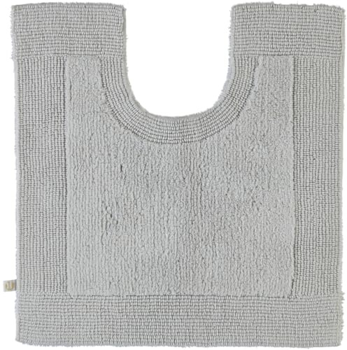 RHOMTUFT 4515316078 Badteppich Prestige 60 x 60 cm, Aqua 60 x 60 cm WC-Vorleger mit Ausschnitt 11 Perlgrau