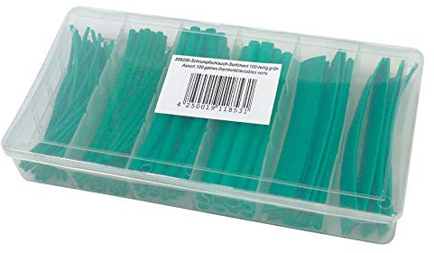 Schrumpfschlauchsortiment, 100 teilig, Farbe: Grün