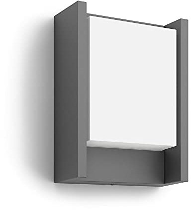 Philips myGarden Arbour - Aplique, iluminación exterior, LED, aluminio, luz blanca fría, IP44, 16,6 x 7,5 x 22,1 cm, color antracita