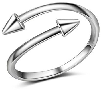 BROWOL Anello da donna in argento 925 fantasia chiodo creativo semplice anello indice anelli anelli regolabili, Argento, senza pietra