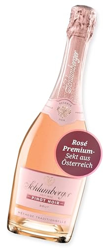 Schlumberger Pinot Noir Brut Reserve I Austrian Sparkling Sekt Austria Reserve I 12% Vol. I 750 ml I Méthode Traditionnelle I Fruchtige Beerenaromatik & ALC Award Gewinner I 100% Pinot Noir