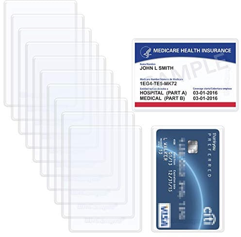 Wisdompro 10 Etui Carte Bancaire, Protège Carte, Protection pour Les Cartes de Crédit, Vitale, Professionnelle, en Plastique, Souple et Flexible