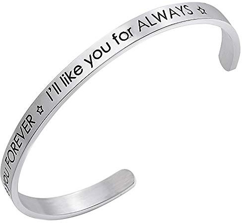 Gleamart Inspirational Cuff Bracelet Edelstahl Graviertes Armband Geschenk Ich werde dich für immer lieben