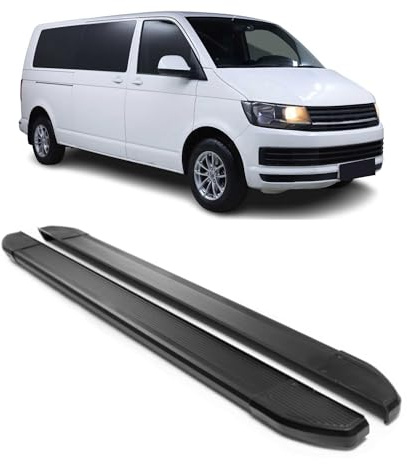 OMAC Alu Seitenschweller Trittbretter kompatibel mit VW T6 T6.1 alle 2015-2024 L2 Langer Schwarz