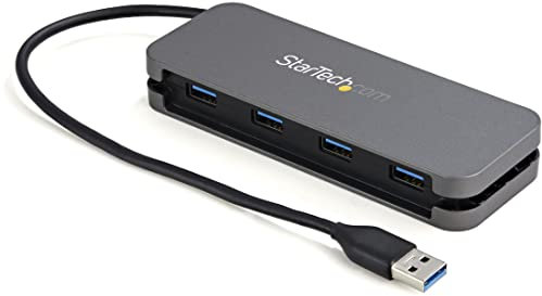 StarTech.com 4 Port USB 3.0 Hub - SuperSpeed 5 Gbit/s USB 3.2 Gen 1 Type-A Verteiler - USB Bus Powered - 28cm USB Host Kabel (HB30AM4AB)