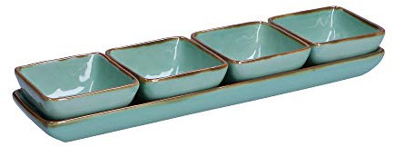 Thun Rose & Tulipani - Set 6 Ciotoline Quadrate Concerto Verde Acqua